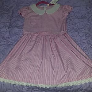 Domarly Pink Striped Dress